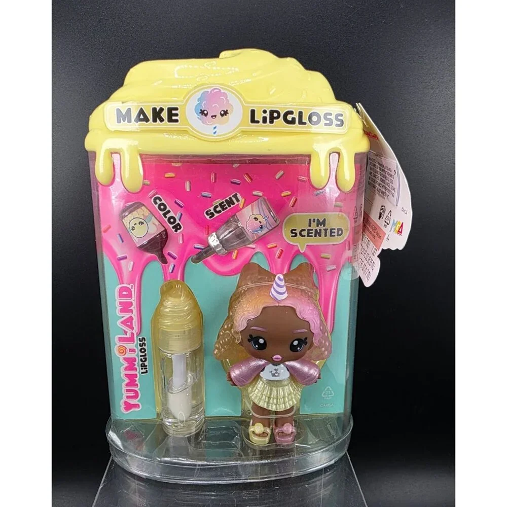 MGA Yummi-Land Nia Candy Fluff Doll & Lip Gloss Making Kit Scented 4+ New Boxed